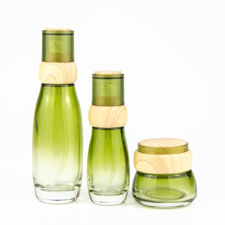 Wooden collar cream green glass jar recommend to you.