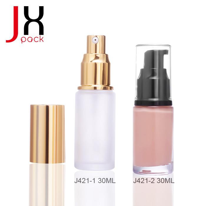 Luxury Empty 30ml Frosted Liquid Cosmetic Foundation Glass Bottle Packaging