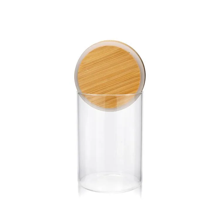 4oz træ låg glas glas opbevaring krukke varme til opbevaring dit hjem urte!