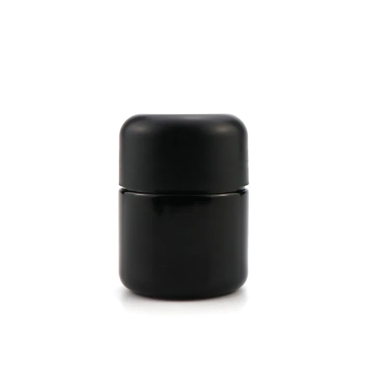 Baru Kedatangan Melengkung Jar Kaca Hitam Buram Dengan Topi Tahan Anak, 50g, ...