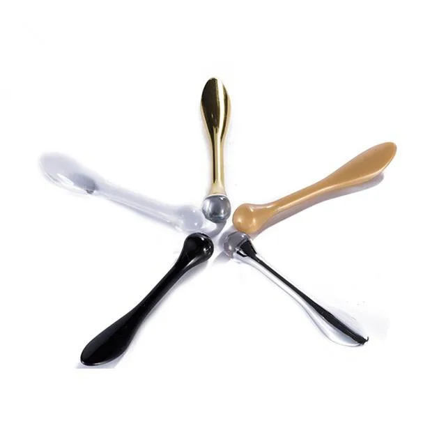 Tuam Tshoj Amber Ntshiab Kev Pleev Xim Spatula Yas Diav Npog Npog Mini Npis D...