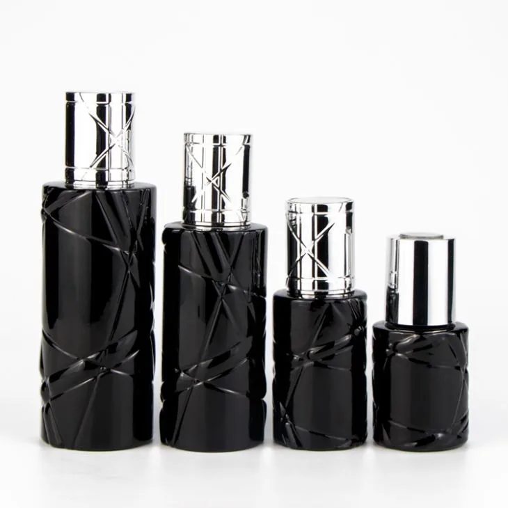 Skin Care Packaging 30ml Black Spray Cosmetic Hand Face Cream Lotion Pump Bottle