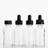 1 OZ Clear Boston Round Glass Bottle With Dropper Cap