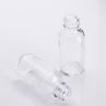 1 OZ Clear Boston Round Glass Bottle With Dropper Cap