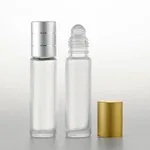 10ML Amber Glass Roll On Ball Bottles With Black PP Cap