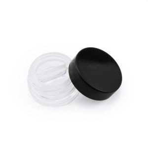 10ml Clear Small Cream Jar With Black Screw Lid