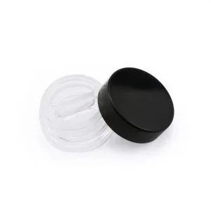 10ml Clear Small Cream Jar With Black Screw Lid