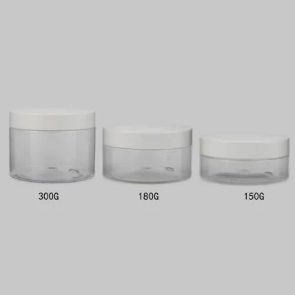 150g 180g 300g Clear Empty Round Plastic Hair Cream Jar