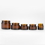 15g 20g 30g Round Wide Mouth Amber Facial Cream Cosmetic Glass Jar