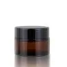 15g 20g 30g Round Wide Mouth Amber Facial Cream Cosmetic Glass Jar