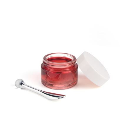 15g 30g 50g Red Face Cream Cosmetic Glass Jar With Spatula