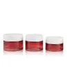 15g 30g 50g Red Face Cream Cosmetic Glass Jar With Spatula