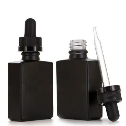 15ml 30ml 50ml Black Rectangle Dropper Bottle With Dropper