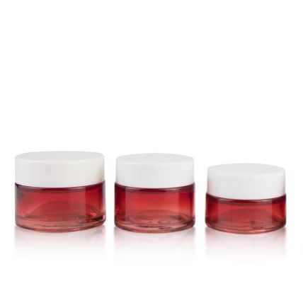 1oz 1.7 Oz Cylinder Beauty Lotion Glass Jar For Cosmetic Cream