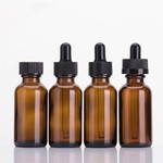 1oz Amber Boston Round Glass Bottle With Glass Dropper
