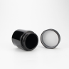 2 4 Fl Oz Opaque Black UV CR Flush Cap Smell Proof Glass Jars