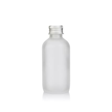 2 Oz 4 Oz Frosted Boston Round Glass Bottles With Aluminum Cap