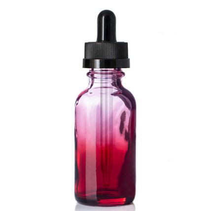 2 OZ Gradient Boston Round Glass Bottle With Dropper Cap