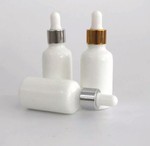 Opal White Glass Essential Oil Bottle With Aluminum Dropper