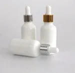 Opal White Glass Essential Oil Bottle With Aluminum Dropper