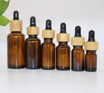 Wholesale Clear Amber Glass Bottle With Bamboo Dropper