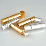 Custom Electroplate Shiny Gold And Silver Roll On Bottle Glass Bottle