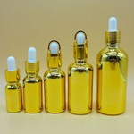 10ml 20ml 30ml Electroplate מבריק בקבוק זהב עם טפטפת זהב