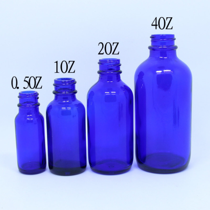 1 Unze, 2 Unzen, 3 Unzen, 4 Unzen klare blaue Boston-Rundglasflaschen