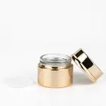 20ml 1 Oz 1.7 Oz Empty Cylinder Shape Makeup Cream Dark Glass Jar For Cosmetic Cream With Silver Cap