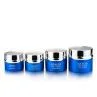 20ml 1 Oz 1.7 Oz Empty Cylinder Shape Makeup Cream Dark Glass Jar For Cosmetic Cream With Silver Cap