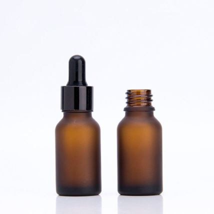 20ml Amber Essential Oil Dropper Glass Bottle With Black Glass Dropper
