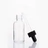 2oz 4oz Clear Boston Round Glass Bottle With Black Twist Off Cap