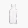 2oz 4oz Clear Boston Round Glass Bottle With Black Twist Off Cap