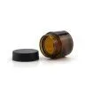 2oz Brown Child Resistant Glass Jar With Black Flush Cap