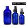 2oz Cobalt Blue Boston Round Glass Bottle With Atomizer Pump