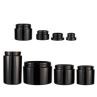 3.5 5 18 60 100 150 260 200 Ml Black Glass Hemp Flower Glass Jar With Screw Top Cap