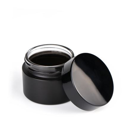 30g 50g Round Face Matte Black Cream Glass Jar With Black Lid