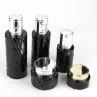 30ml 100ml Spray Pump Black Cosmetic Face Lotion Cream Glass Bottle Jar Packaging Set