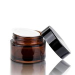 30ml 50ml Amber Cosmetic Glass Cream Container Jar With Lid