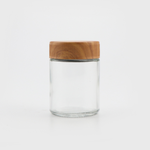 Wide Mouth Straight Side Jars With Wood Child Resistant Lids