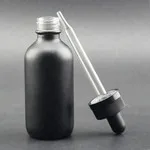 30ml 60ml Black Frosted Boston Round Glass Bottle With Dropper