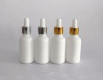 30ml Opal White Glass Oil Bottle With Aluminum Dropper For Essential Oil