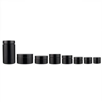 3ml 5ml 10ml Empty Mini Straight Sided Small Round Concentrate Black Glass Jar Container