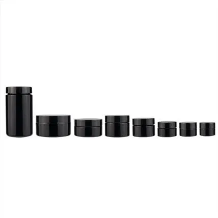 3ml 5ml 10ml Empty Mini Straight Sided Small Round Concentrate Black Glass Jar Container