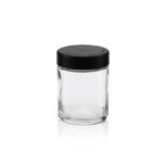 4 Oz Clear CR Glass Jars With Black Childproof Cap