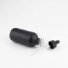 4 OZ Matte Black Boston Round Glass Bottle With Dropper Cap