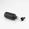 4 OZ Matte Black Boston Round Glass Bottle With Dropper Cap