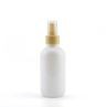 4 Oz White Lotion Boston Round Glass Bottle With Spray Pump