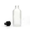 4oz Clear Frosted Boston Round Glass Bottle With Atomizer Pump