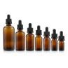 5 10 15 20 30 50 100 Ml Round Amber Essential Oil Glass Bottle With Child Resistant Dropper Cap